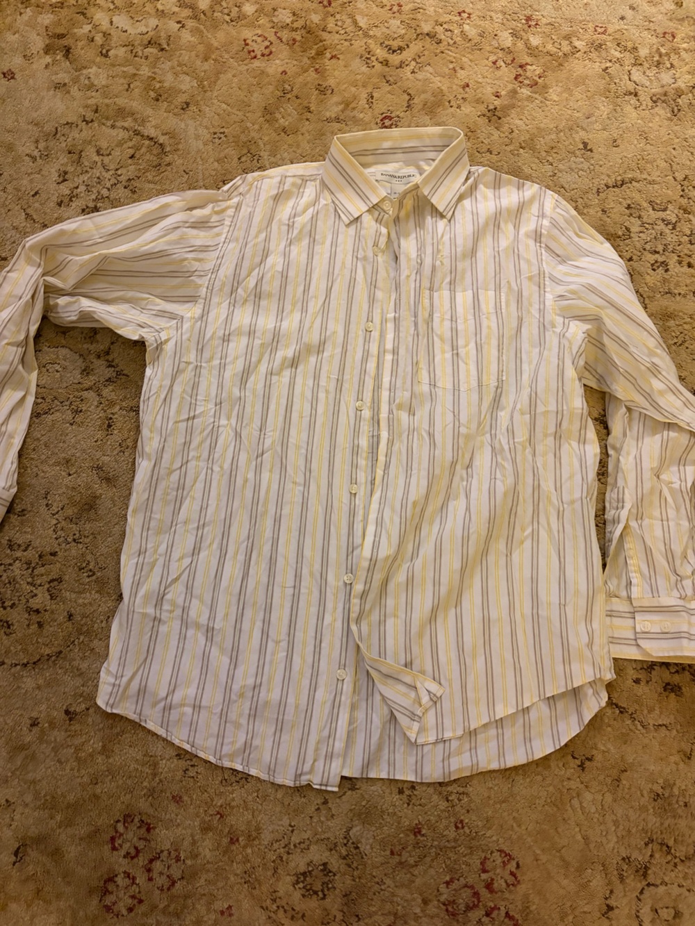 Banana Republic EUC Men's 16/16.5 Large  Long-Sleeve Button-Up Shirt quiet luxur